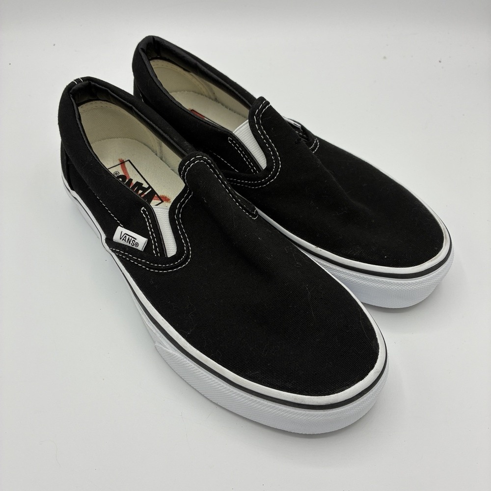 Vans Classic Slip-On Black Shoes Mens 5.5 Womens 7 New No Box